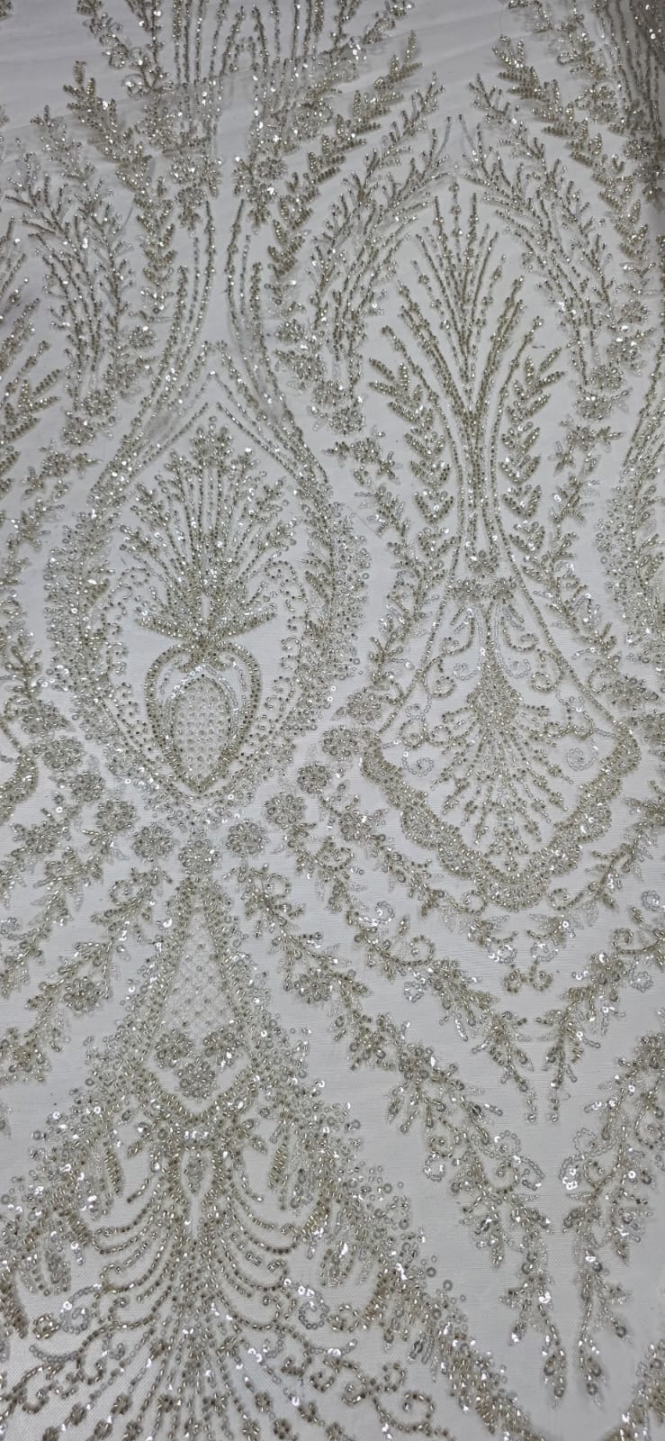 Tule Bordado com Pedrarias Imperial Champagne