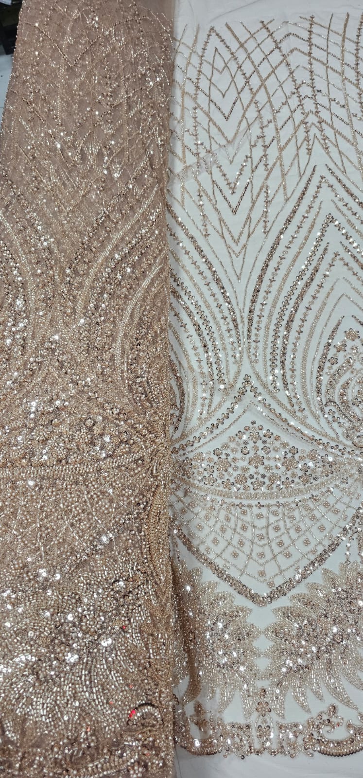 Tule Bordado com Pedrarias Premium  Dourado  16871A 