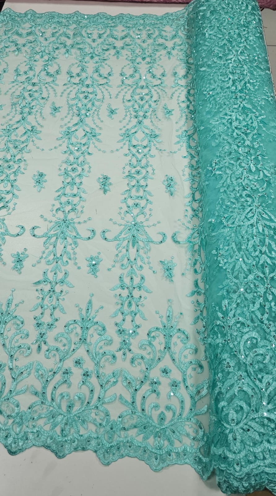 Tule Bordado com Pedrarias Tiffany  917D 