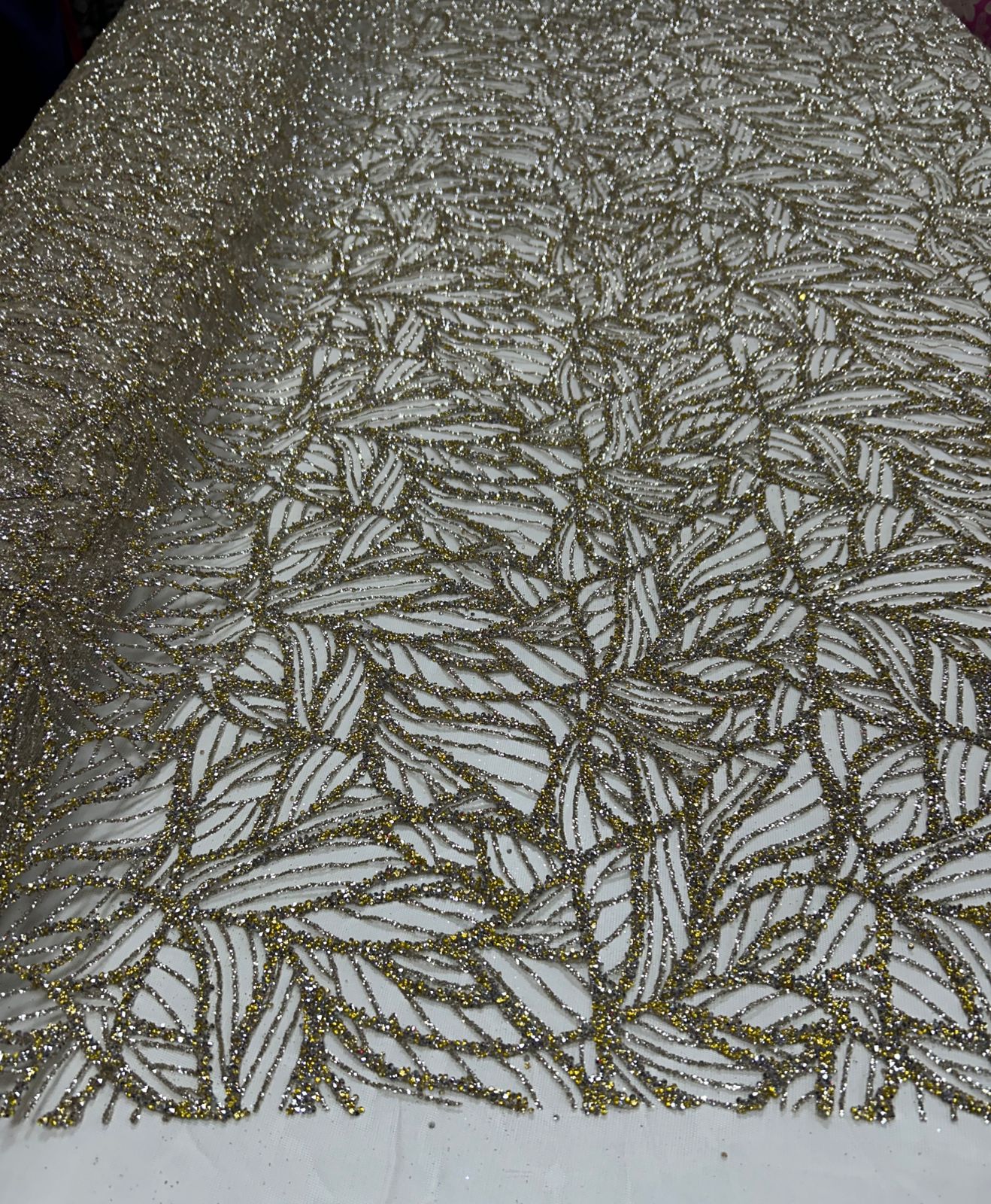Tule com Glitter Diamond Dourado ST1036 