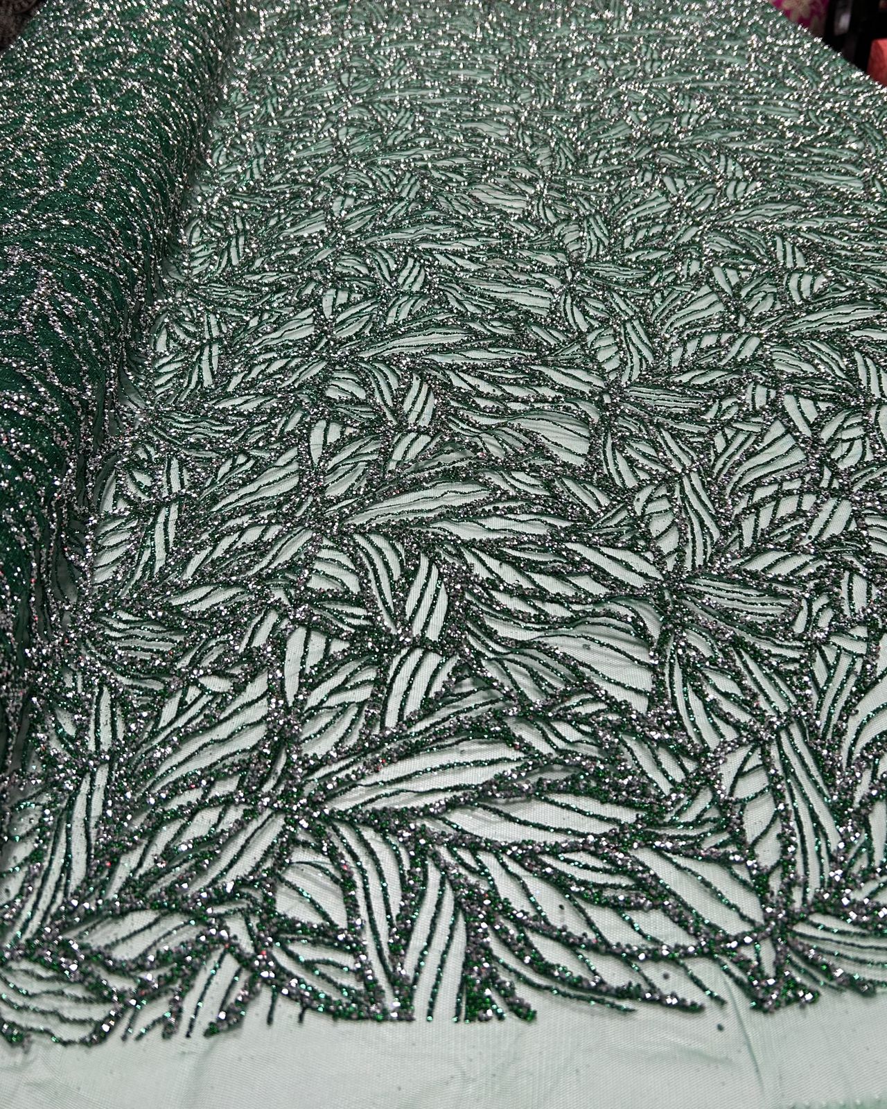 Tule com Glitter Diamond Verde Bandeira  ST1036  