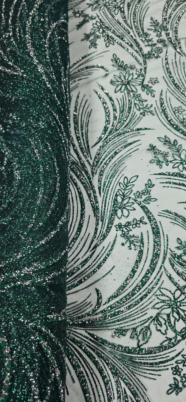 Tule com Glitter Diamond Verde Floresta STLX
