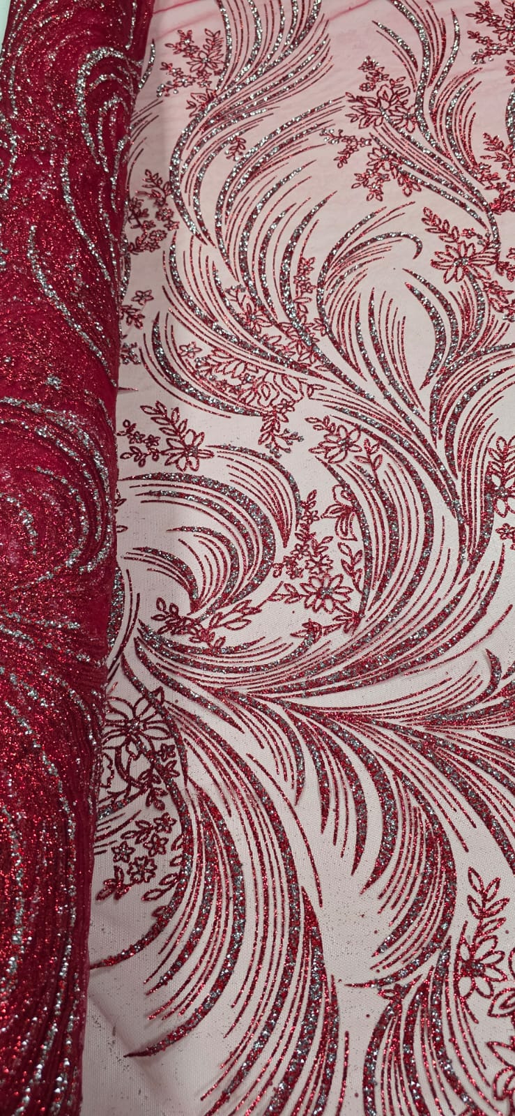 Tule com Glitter Diamond Vermelho STLX