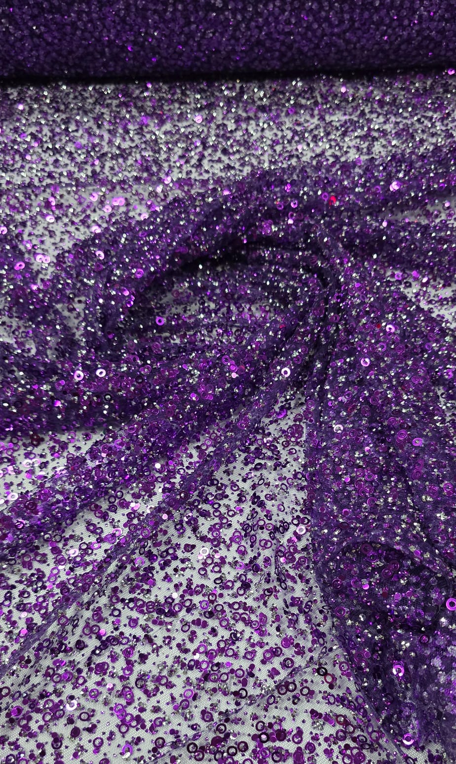 Tule Diamond com Paetê Roxo
