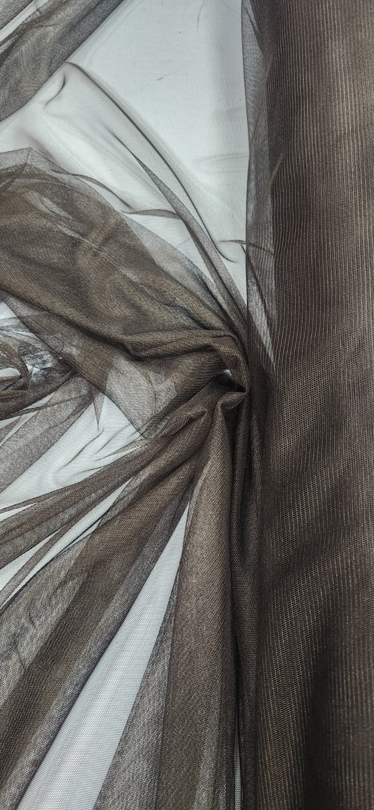 Tule Marrom Chocolate com Elastano 1,60m de Largura