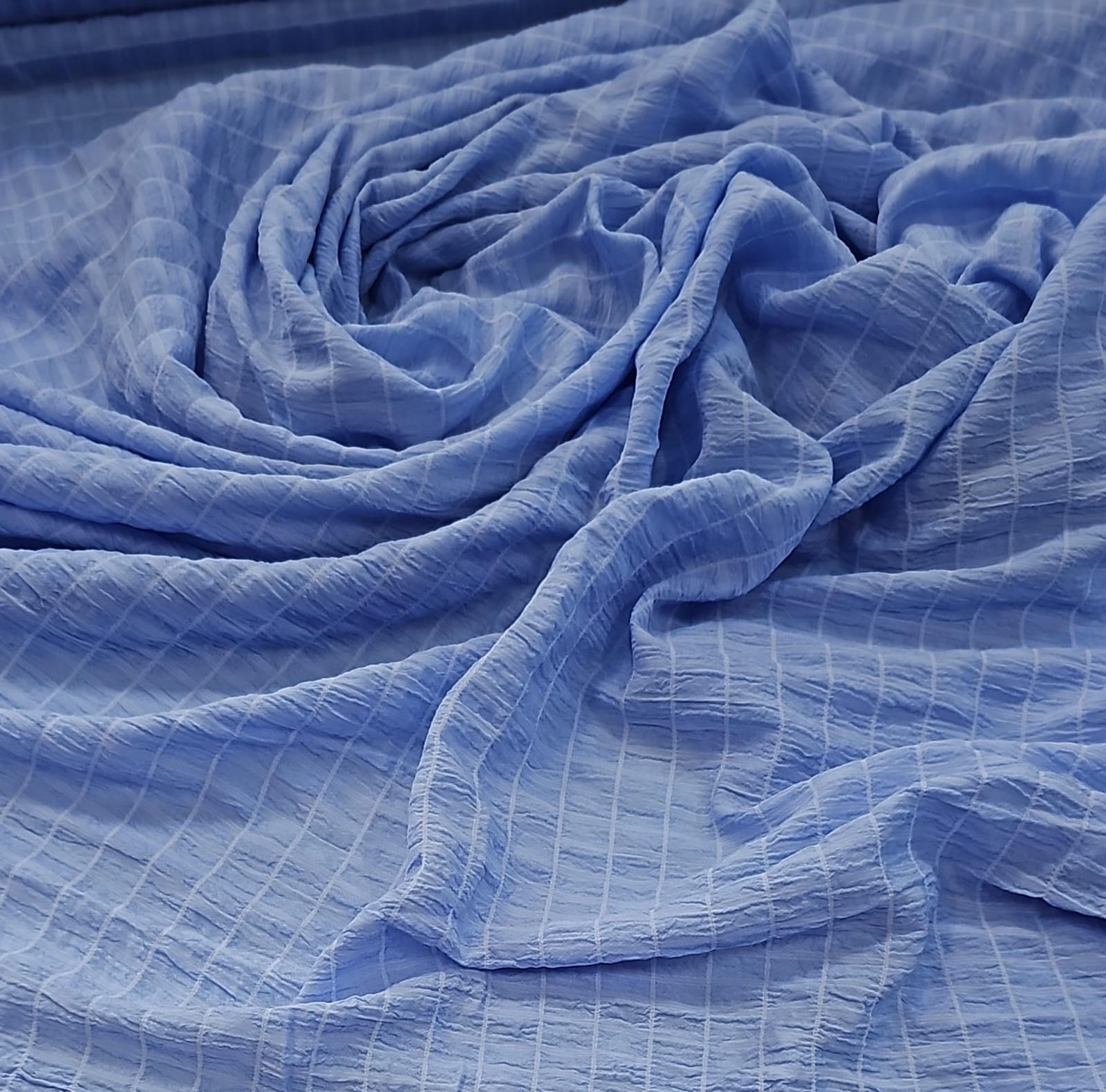 Crepe Tulum Com Elastano Azul  Serenity