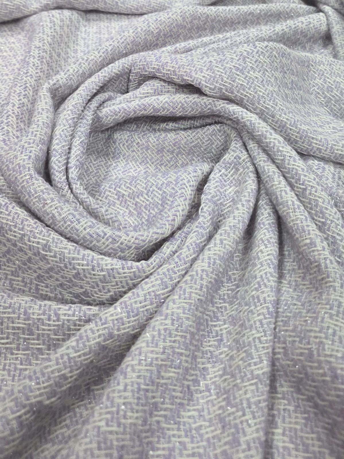Tweed Pesado Marrocos com Fio Metálico Lilás