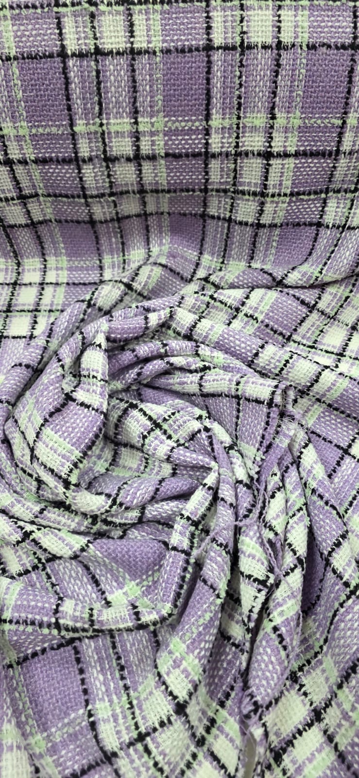 Tweed Pesado Xadrez Paris Lilás