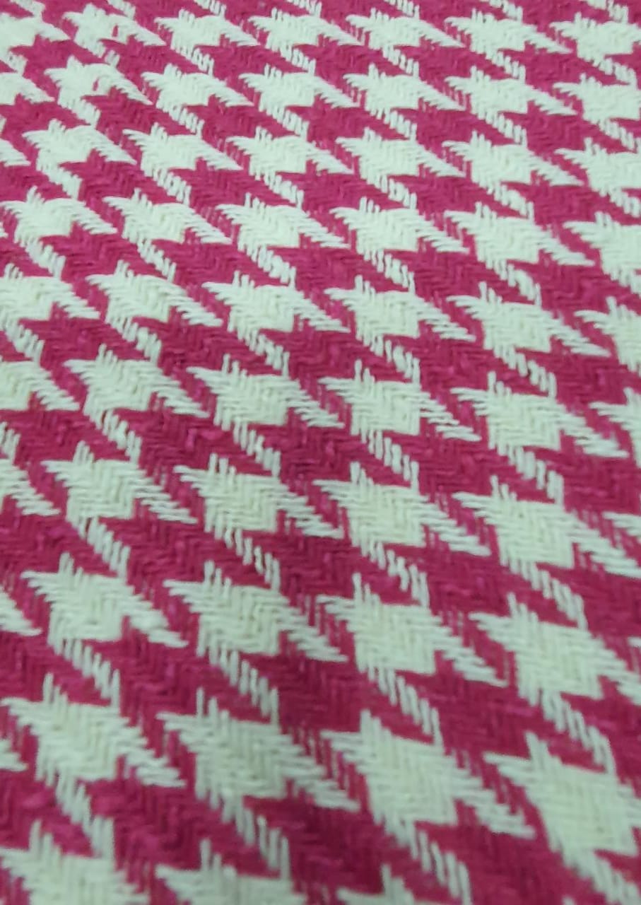 Tweed Premium Pesado Pied de Poule Pink e Branco - SóTecidos - Todo site em  10x sem Juros!!