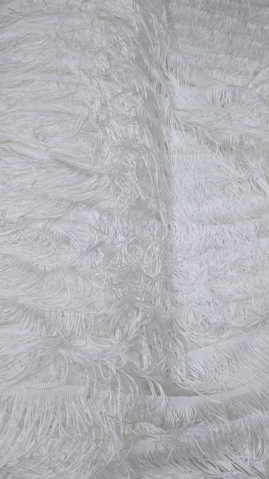 Tule com Franjas Branco