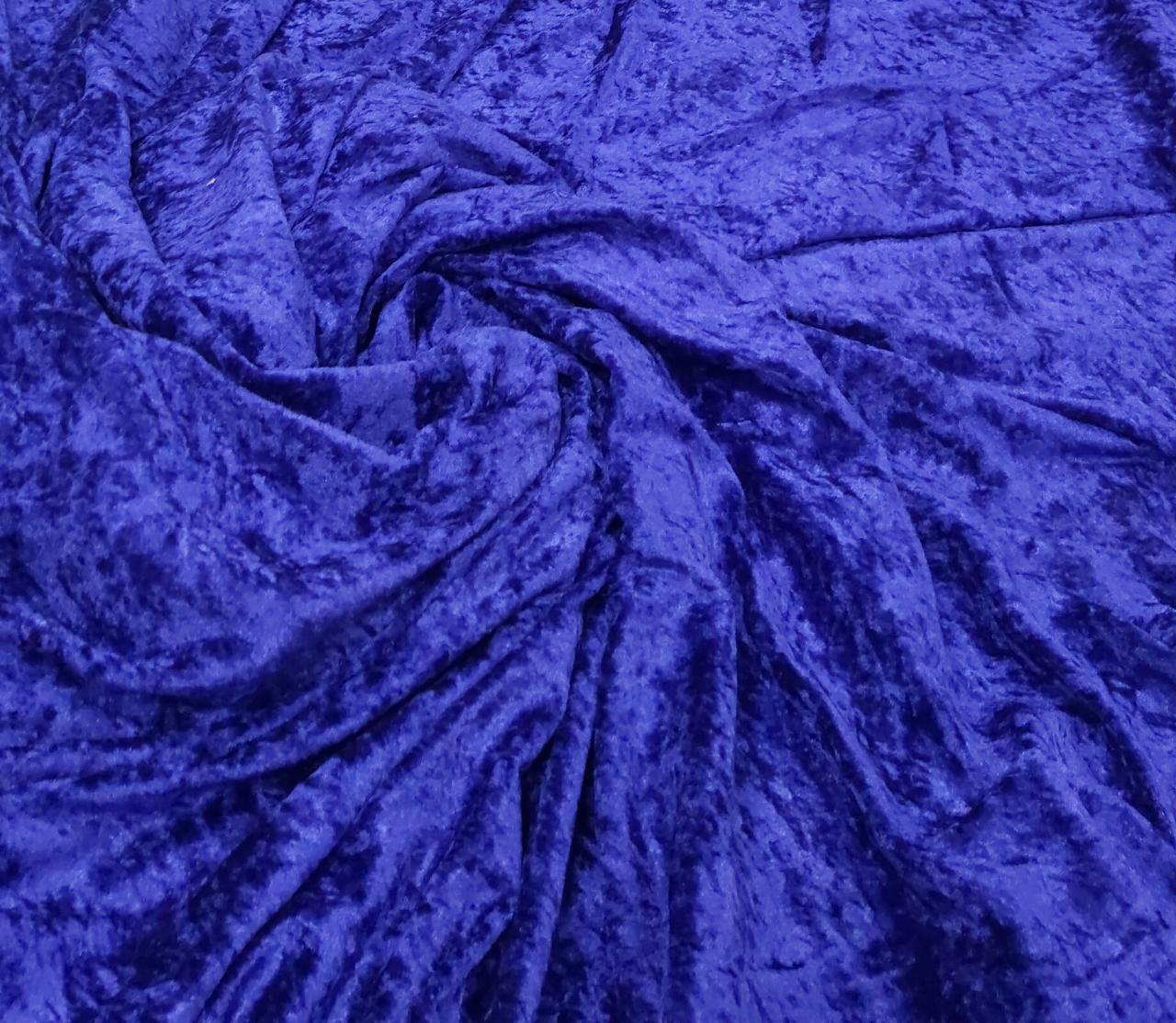 Veludo Molhado Com Lycra Azul Royal