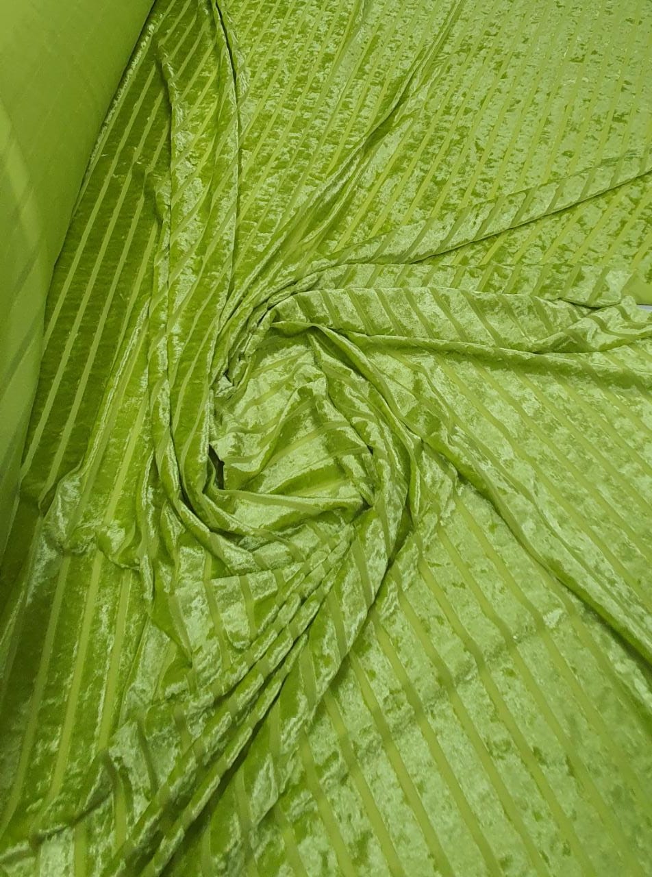 Veludo Cristal Canelado Verde Limão