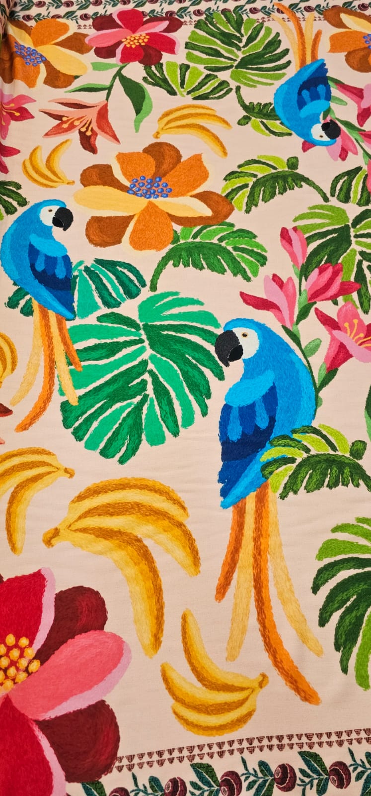  Viscose Estampada Digital Fundo Salmão M0088