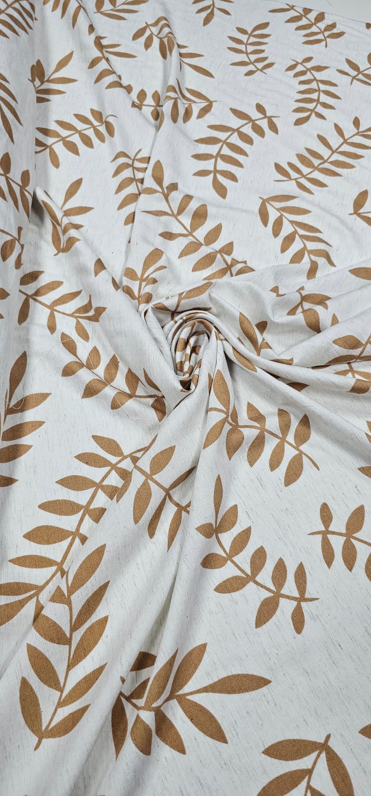 Viscose Pesada Rustique Estampada Ramos Bege